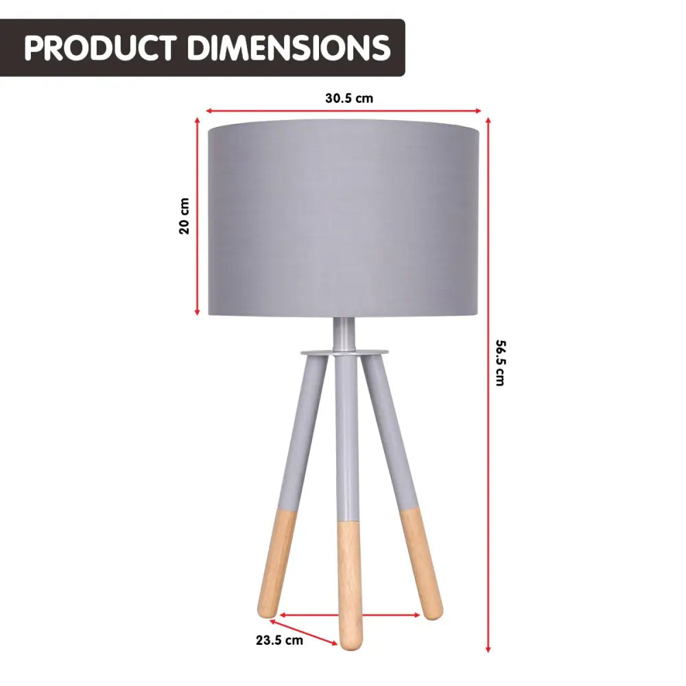 Sarantino Tripod Desk Lamp in Metal & Wood Nordic Minimalist Light - Home & Garden > Lighting