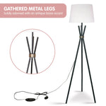 Sarantino Tripod Floor Lamp in Metal and Antique Brass - Home & Garden > Lighting