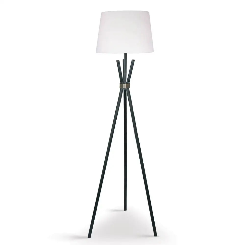 Sarantino Tripod Floor Lamp in Metal and Antique Brass - Home & Garden > Lighting