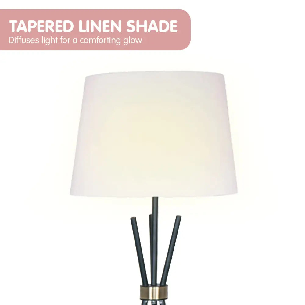 Sarantino Tripod Floor Lamp in Metal and Antique Brass - Home & Garden > Lighting