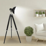 Sarantino Tripod Floor Spot Lamp Reading Adjustable Height Metal Black - Home & Garden > Lighting