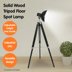 Sarantino Tripod Floor Spot Lamp Reading Adjustable Height Metal Black - Home & Garden > Lighting