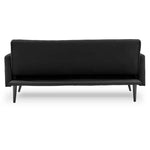 Sarantino Tufted Faux Linen 3-Seater Sofa Bed with Armrests - Black - Furniture > Sofas