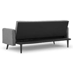 Sarantino Tufted Faux Linen 3-Seater Sofa Bed with Armrests - Light Grey - Furniture > Sofas