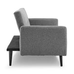 Sarantino Tufted Faux Linen 3-Seater Sofa Bed with Armrests - Light Grey - Furniture > Sofas