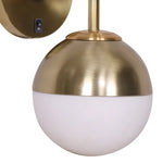 Sarantino Wall Lamp with Gold Metal Base and White Glass Shade - Home & Garden > Lighting