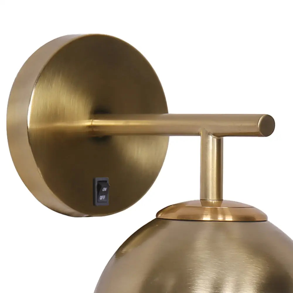 Sarantino Wall Lamp with Gold Metal Base and White Glass Shade - Home & Garden > Lighting
