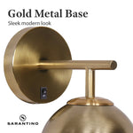 Sarantino Wall Lamp with Gold Metal Base and White Glass Shade - Home & Garden > Lighting