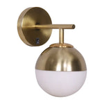 Sarantino Wall Lamp with Gold Metal Base and White Glass Shade - Home & Garden > Lighting