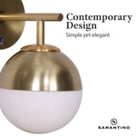 Sarantino Wall Lamp with Gold Metal Base and White Glass Shade - Home & Garden > Lighting