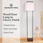 Sarantino Wood Floor Lamp in Cherry Finish - Home & Garden > Lighting