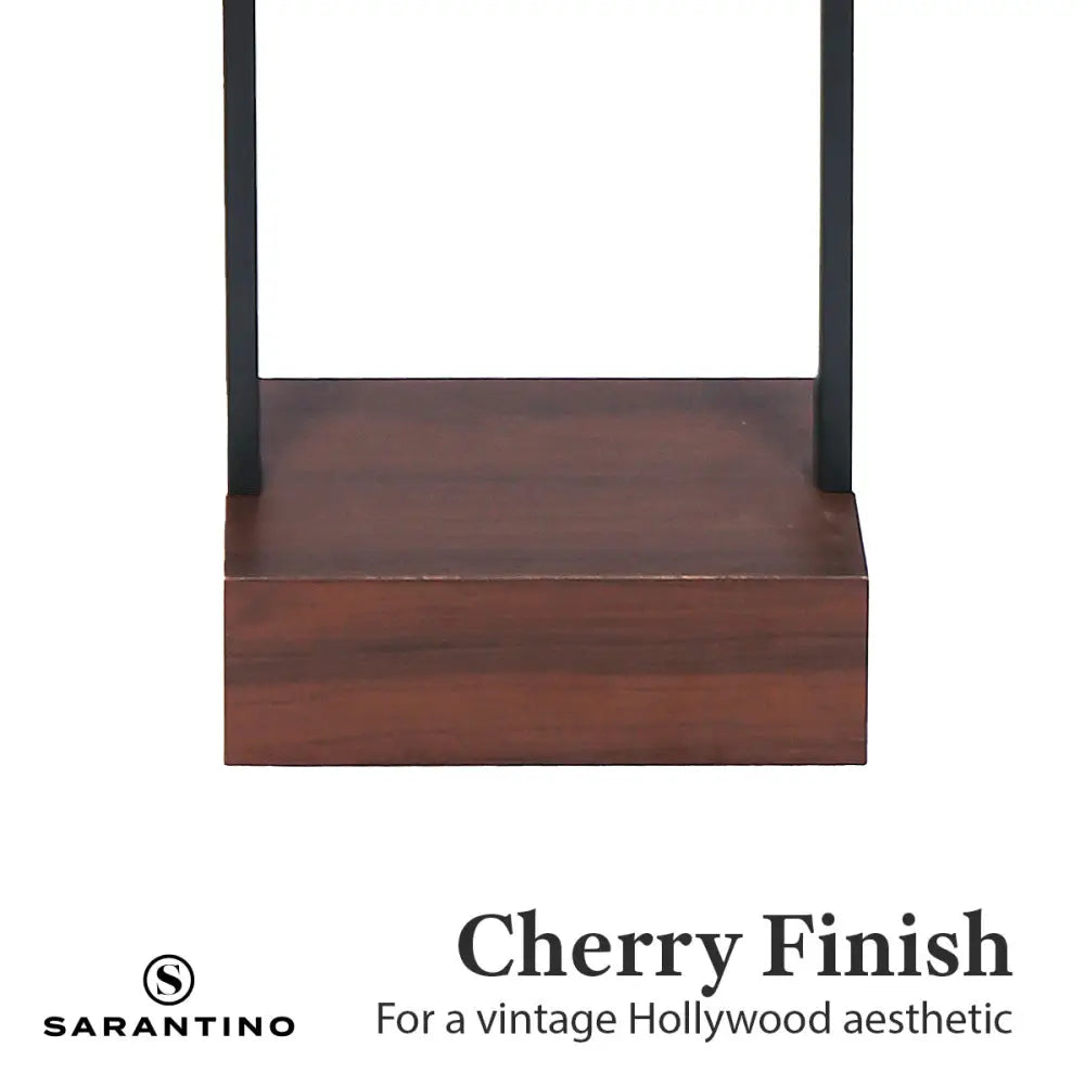 Sarantino Wood Floor Lamp in Cherry Finish - Home & Garden > Lighting