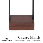 Sarantino Wood Floor Lamp in Cherry Finish - Home & Garden > Lighting