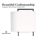 Sarantino Wood Floor Lamp in Cherry Finish - Home & Garden > Lighting
