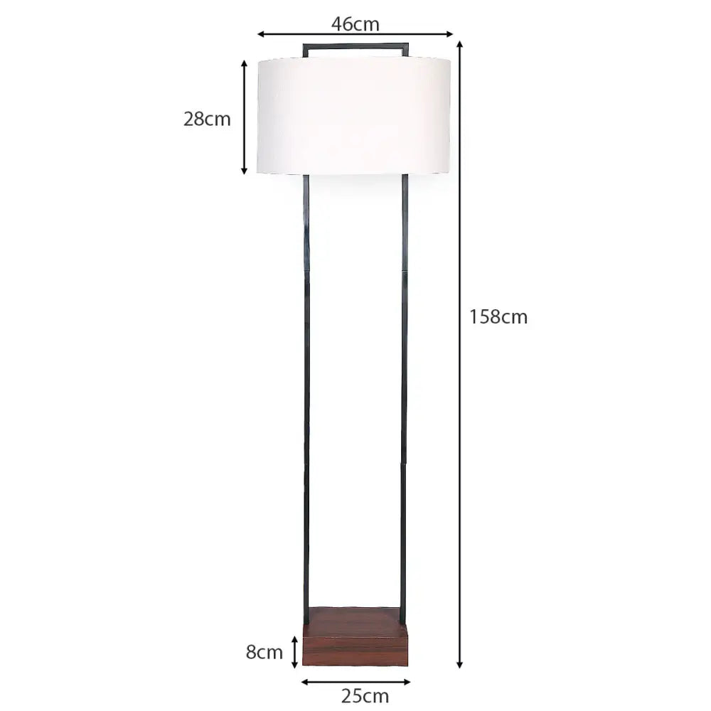 Sarantino Wood Floor Lamp in Cherry Finish - Home & Garden > Lighting