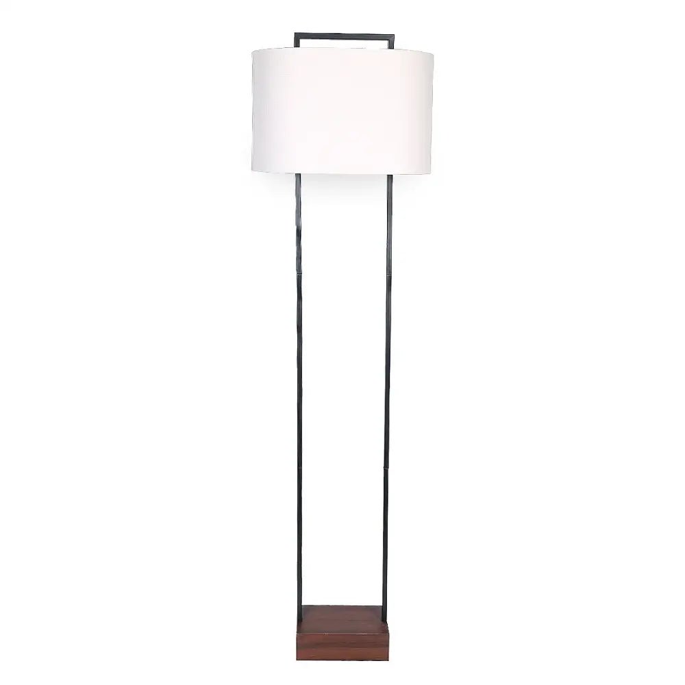 Sarantino Wood Floor Lamp in Cherry Finish - Home & Garden > Lighting