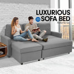 Sarantino3-seater Corner Sofa Bed With Storage Lounge Chaise Couch - Light Grey - Furniture > Sofas