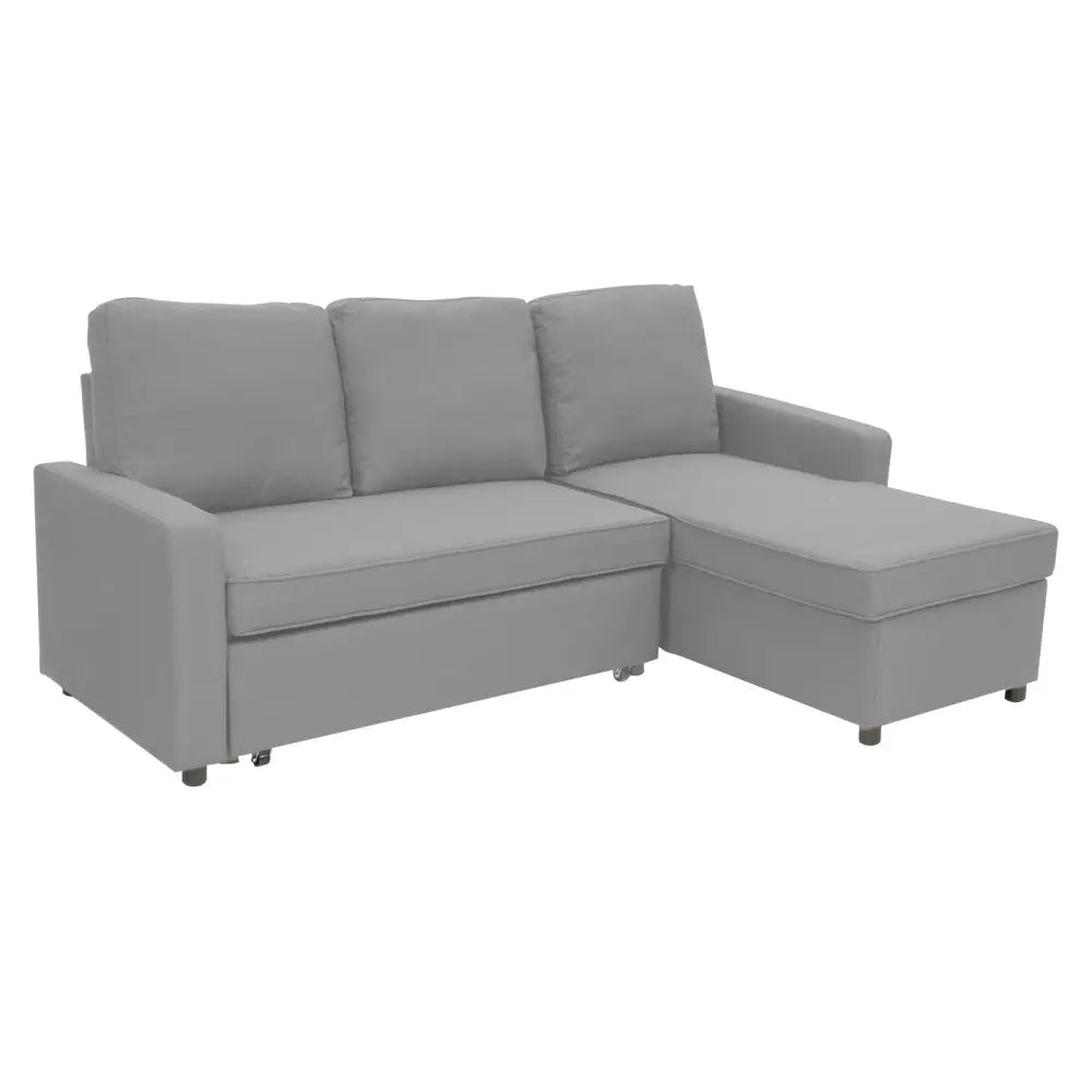 Sarantino3-seater Corner Sofa Bed With Storage Lounge Chaise Couch - Light Grey - Furniture > Sofas