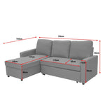 Sarantino3-seater Corner Sofa Bed With Storage Lounge Chaise Couch - Light Grey - Furniture > Sofas