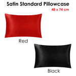Satin Standard Pillowcase Black - Home & Garden > Bedding