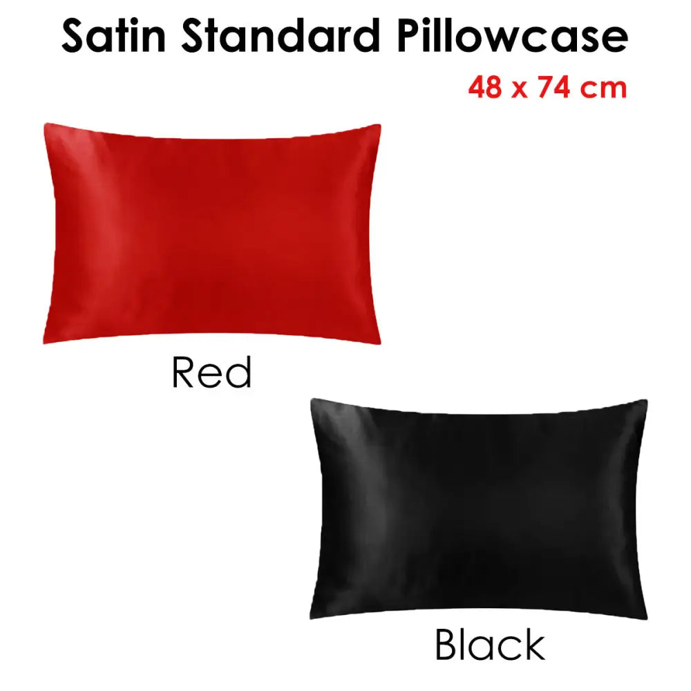 Satin Standard Pillowcase Red - Home & Garden > Bedding