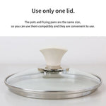 Sauce Pot Frying Pan w/ a Lid Set Non-Stick Stone Induction IH Frypan 16cm IVORY - Home & Garden > Kitchenware