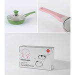 Sauce Pot Frying Pan w/ a Lid Set Non-Stick Stone Induction IH Frypan 16cm IVORY - Home & Garden > Kitchenware