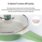 Sauce Pot Frying Pan w/ a Lid Set Non-Stick Stone Induction IH Frypan 16cm IVORY - Home & Garden > Kitchenware