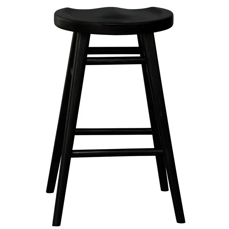 Scandinavian Timber Kitchen Counter Stool (Black) - Furniture > Bar Stools & Chairs > Table & Bar Stools