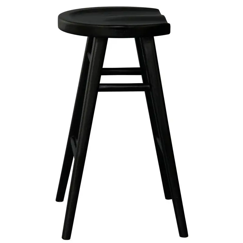 Scandinavian Timber Kitchen Counter Stool (Black) - Furniture > Bar Stools & Chairs > Table & Bar Stools
