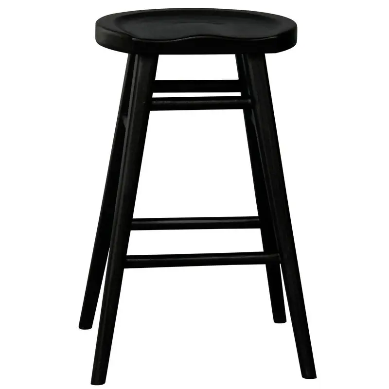 Scandinavian Timber Kitchen Counter Stool (Black) - Furniture > Bar Stools & Chairs > Table & Bar Stools