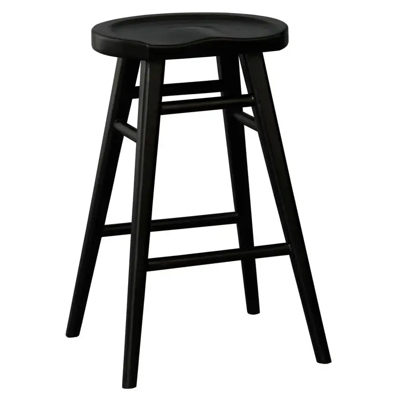 Scandinavian Timber Kitchen Counter Stool (Black) - Furniture > Bar Stools & Chairs > Table & Bar Stools