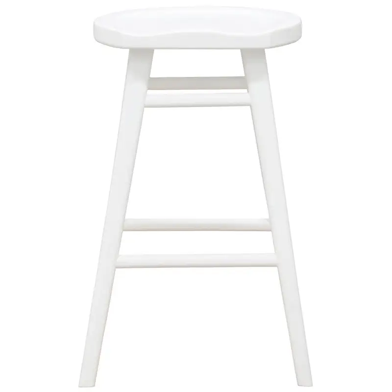 Scandinavian Timber Kitchen Counter Stool (White) - Home & Garden > Home & Garden Others