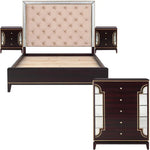 Scarlet 4pc King Bed Frame Bedroom Suite Bedside Tallboy Package Set - Timber - Furniture > Bedroom > Beds & Bed Frames