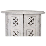 Scilla Rubber Wood Timber Round 45cm Side Table - White - Furniture > Bedroom