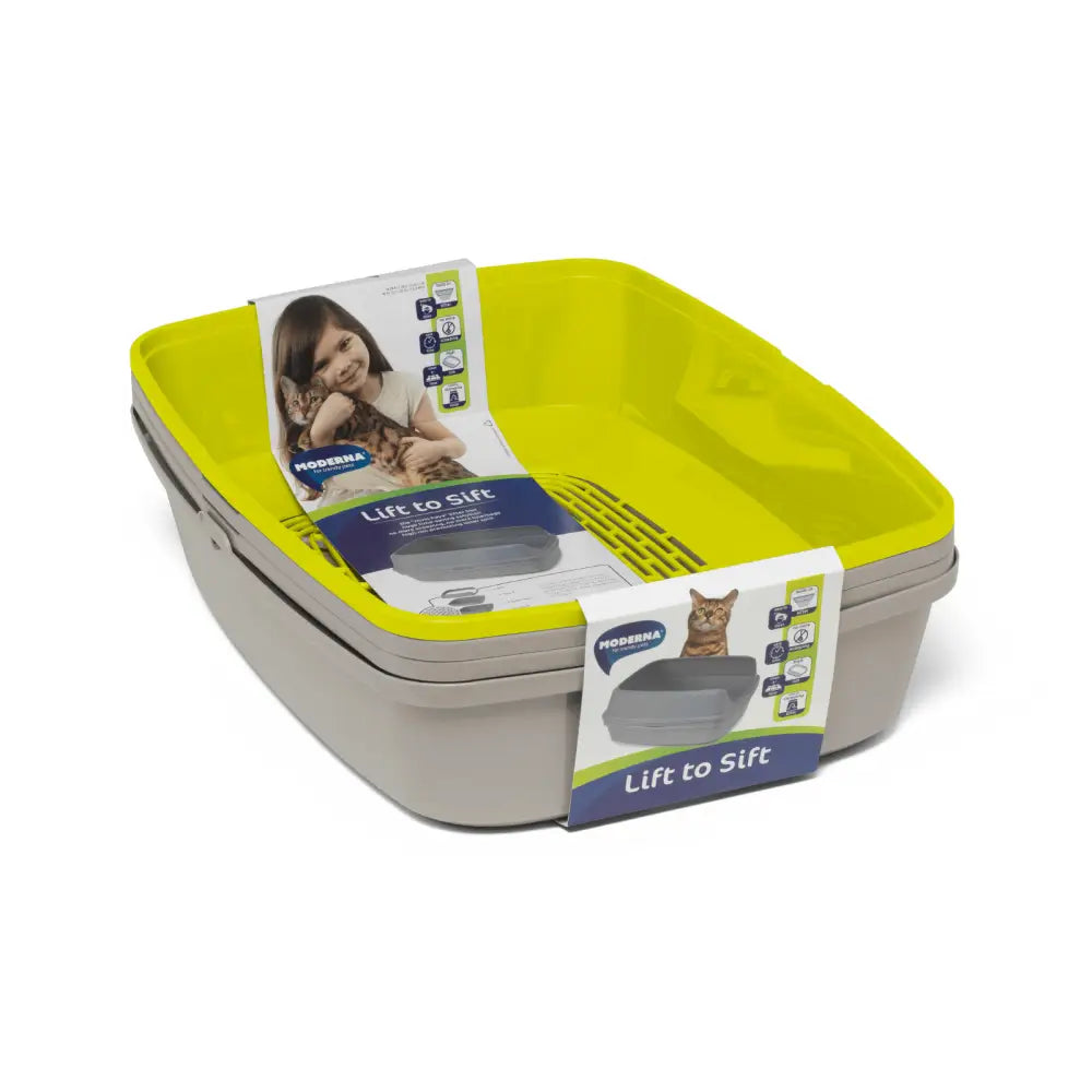 Scoop Free Cat Litter Box Moderna Lift-to-Sift Grey Jumbo - Pet Care > Cat Supplies > Cat Litter