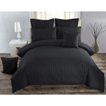 Seersucker Double Size Black Duvet Quilt Cover Set - Home & Garden > Bedding > Duvet Covers
