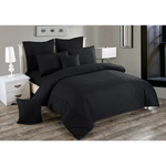 Seersucker Double Size Black Duvet Quilt Cover Set - Home & Garden > Bedding > Duvet Covers