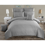 Seersucker Double Size Grey Duvet Quilt Cover Set - Home & Garden > Bedding > Duvet Covers
