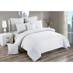 Seersucker Double Size White Duvet Quilt Cover Set - Home & Garden > Bedding > Duvet Covers