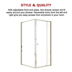 Semi Frameless Shower Screen (82~90)x 195cm & (98~101)x 195cm Side AS/NZS Glass - Furniture > Bathroom > Shower Heads &