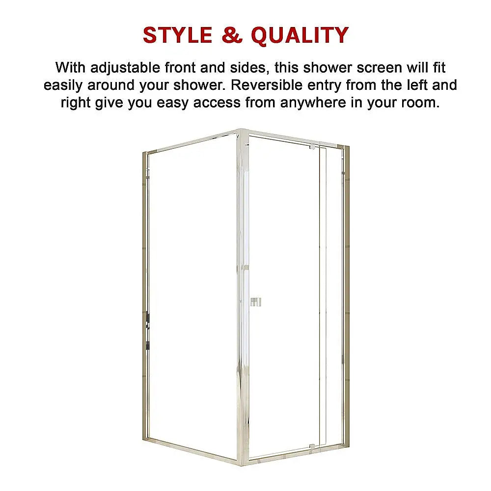 Semi Frameless Shower Screen (82~90)x 195cm & (98~101)x 195cm Side AS/NZS Glass - Furniture > Bathroom > Shower Heads &
