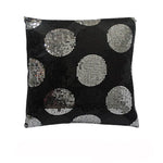Sequined Black Silver Squared Filled Cushion - Home & Garden > Bedding