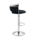 SERENITà Silver Swivel Upholstered Velvet Adjustable Height Counter Stool with Metal Frame Black (Set of 2) - Furniture