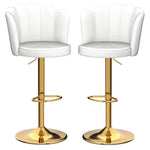 SERENITà Swivel Bar Stools Bar Height Set of 2 Adjustable Upholstered Counter Barstool Velvet Bar Chairs with Back/Gold