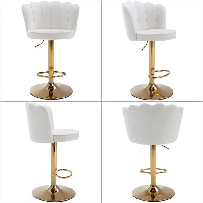 SERENITà Swivel Bar Stools Bar Height Set of 2 Adjustable Upholstered Counter Barstool Velvet Bar Chairs with Back/Gold