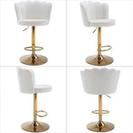 SERENITà Swivel Bar Stools Bar Height Set of 2 Adjustable Upholstered Counter Barstool Velvet Bar Chairs with Back/Gold