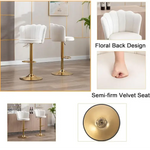 SERENITà Swivel Bar Stools Bar Height Set of 2 Adjustable Upholstered Counter Barstool Velvet Bar Chairs with Back/Gold