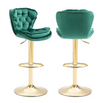 SERENITà Swivel Bar Stools Set of 2 Counter Height Barstools with Back Velvet Upholstered Adjustable Stool Chair Min