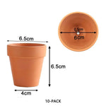 10x 6cm Flower Pot Pots Clay Ceramic Plant Drain Hole Succulent Cactus Nursery Planter - Home & Garden > Garden
